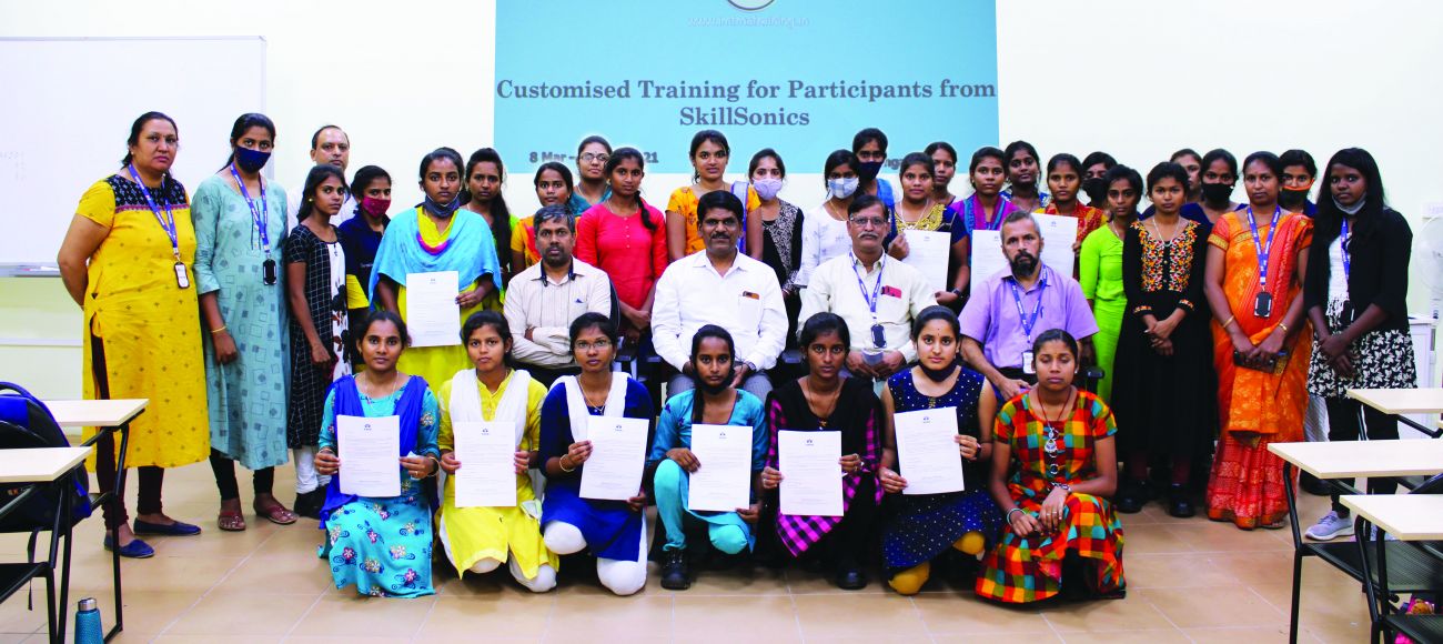First batch of Female Students who underwent training as part of the Tata Electronics and SkillSonics at IMTMA
