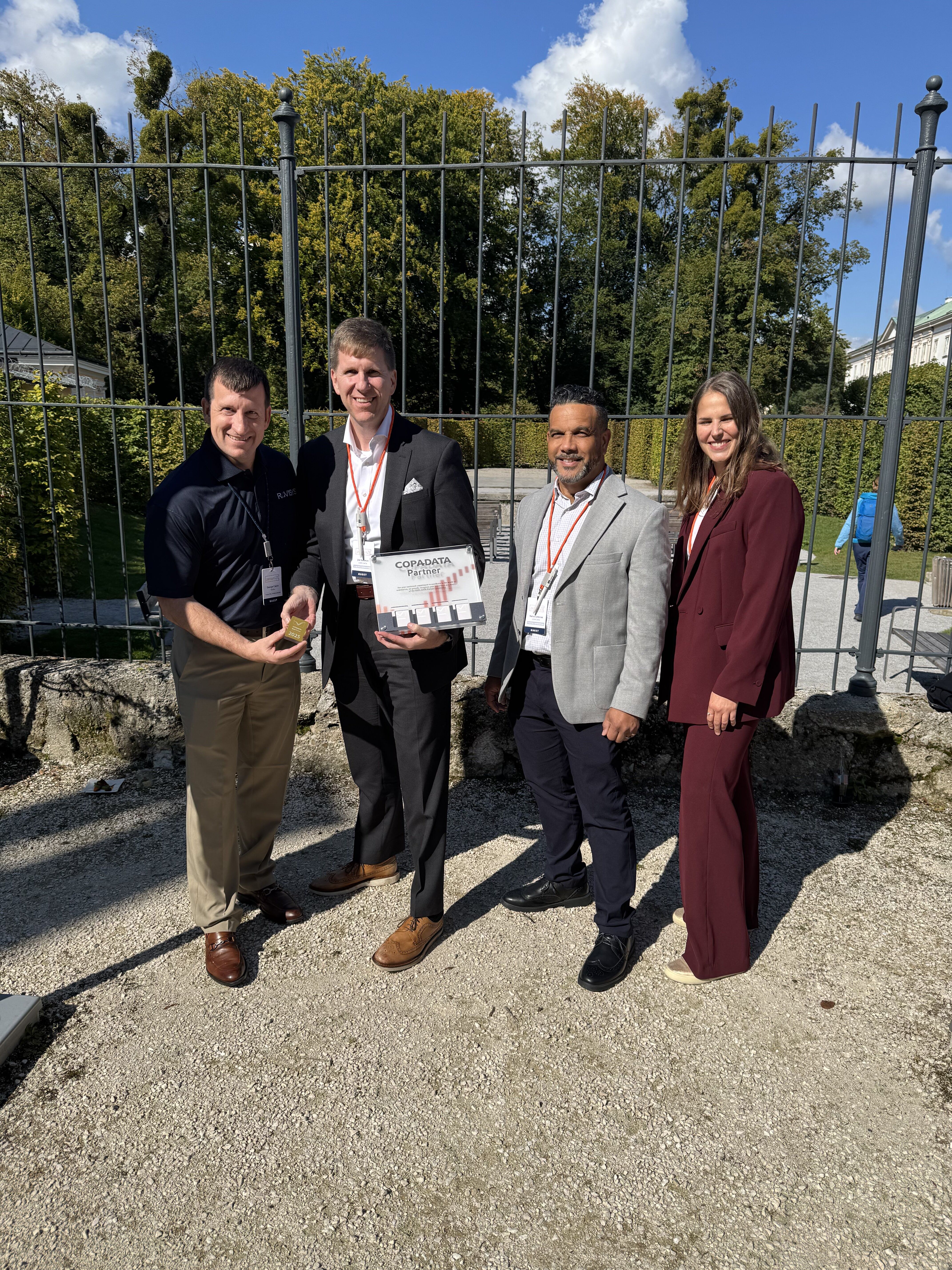 (L-R): George Calvin, Director of Life Sciences, RoviSys  US/Southeast Region; Joe Salamon, Managing Director, COPA-DATA USA; Nelson Jimenez, Head of Tech, COPA-DATA USA; and Verena Glück, Global Partners & Alliances, COPA-DATA Headquarters.