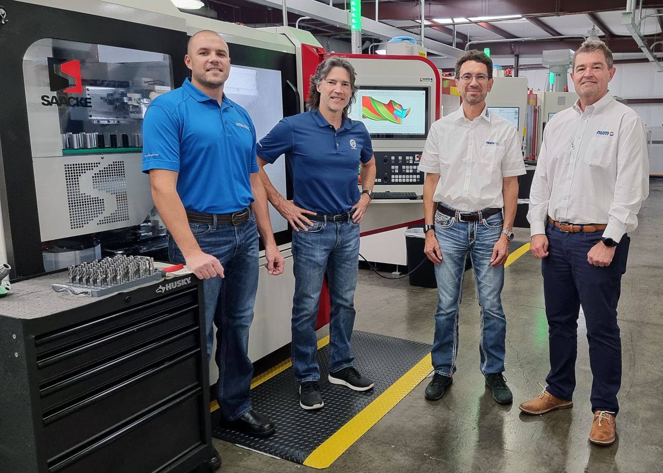 L-R: Mark Wortsman, Technical Director, Tool Alliance; Dave Povich, owner & President, Tool Alliance; Patrick Schmid, NUMROTO Project Manager and Steven Schilling, General Manager, NUM Corporation.