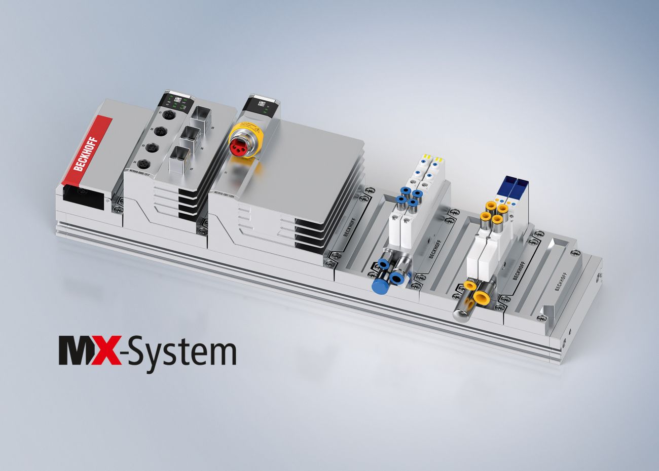 Pneumatic valves from Festo or SMC can be integrated directly into the MX-System with the new MO2414 and MO2424 (both right) pneumatic modules.