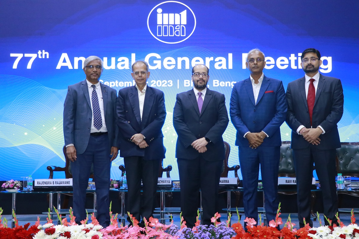 L-R: Rajendra S Rajamane, Saugata Bhattacharya, Tarun Sharma, Ravi Raghavan, and Jibak Dasgupta at the 77th IMTMA - AGM